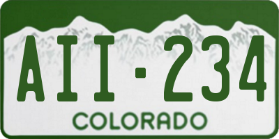 CO license plate AII234