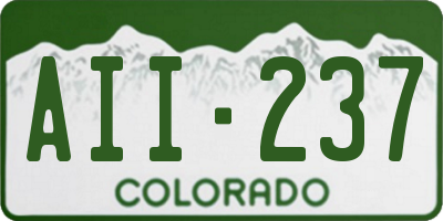 CO license plate AII237