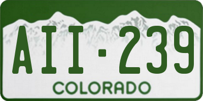 CO license plate AII239