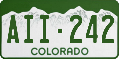 CO license plate AII242