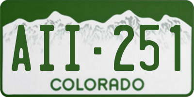 CO license plate AII251