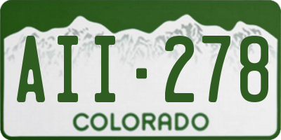 CO license plate AII278
