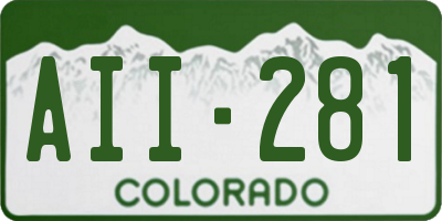 CO license plate AII281