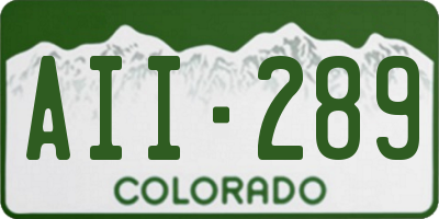 CO license plate AII289