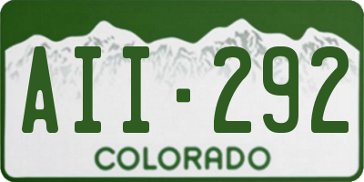 CO license plate AII292