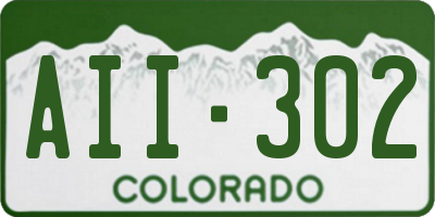 CO license plate AII302