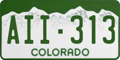 CO license plate AII313