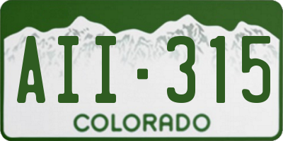 CO license plate AII315