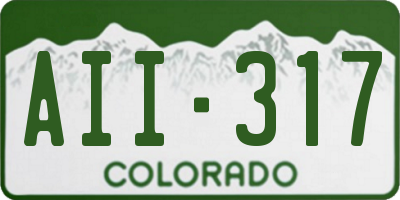 CO license plate AII317