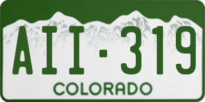 CO license plate AII319