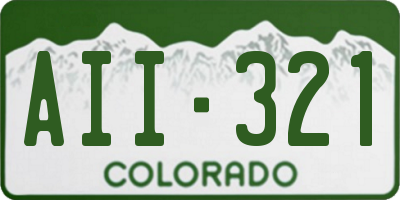 CO license plate AII321