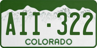 CO license plate AII322