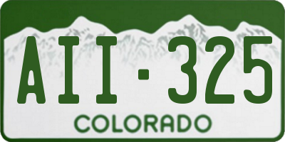 CO license plate AII325