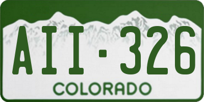 CO license plate AII326