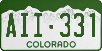 CO license plate AII331