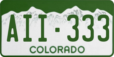 CO license plate AII333