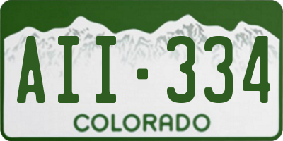 CO license plate AII334