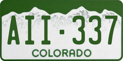 CO license plate AII337
