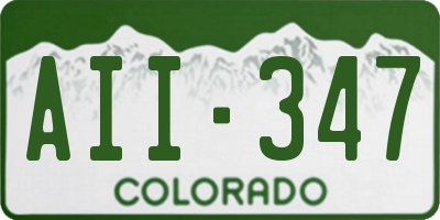CO license plate AII347