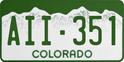 CO license plate AII351