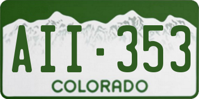 CO license plate AII353