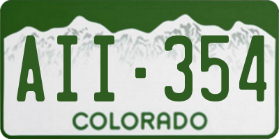 CO license plate AII354