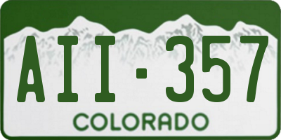 CO license plate AII357