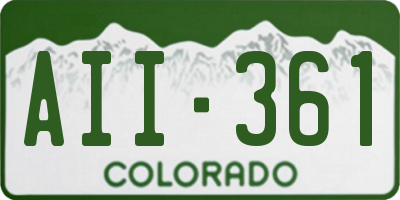 CO license plate AII361