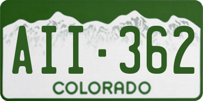 CO license plate AII362
