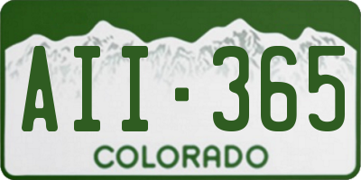 CO license plate AII365