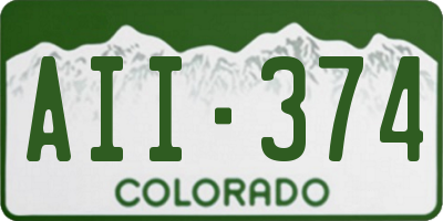 CO license plate AII374