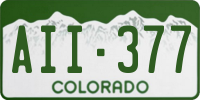 CO license plate AII377