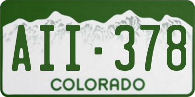 CO license plate AII378