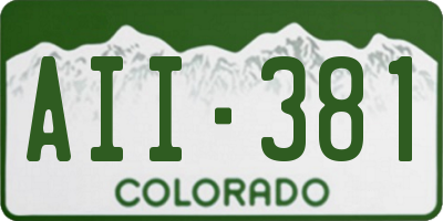 CO license plate AII381