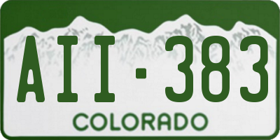 CO license plate AII383