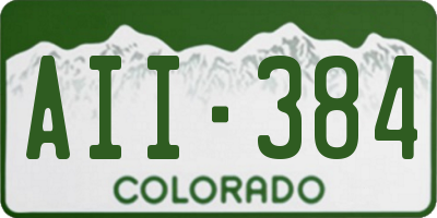 CO license plate AII384