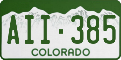 CO license plate AII385