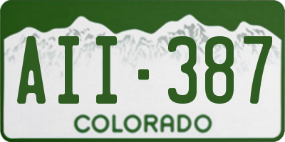 CO license plate AII387