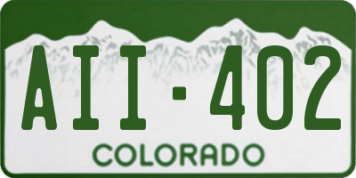 CO license plate AII402