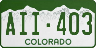CO license plate AII403