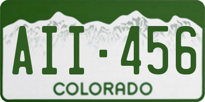 CO license plate AII456