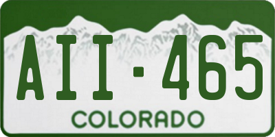CO license plate AII465