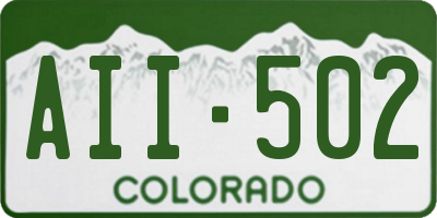 CO license plate AII502