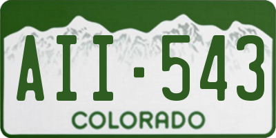 CO license plate AII543
