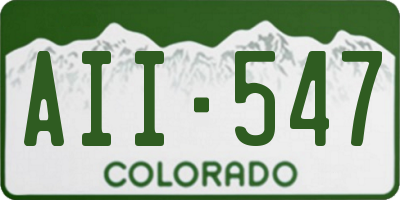 CO license plate AII547