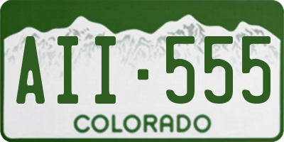 CO license plate AII555