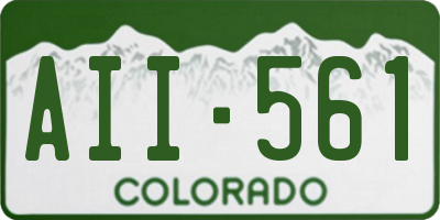 CO license plate AII561