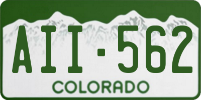 CO license plate AII562