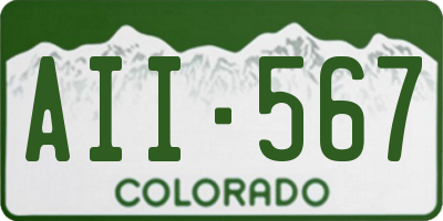 CO license plate AII567
