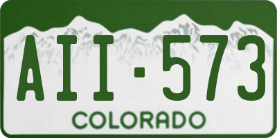 CO license plate AII573